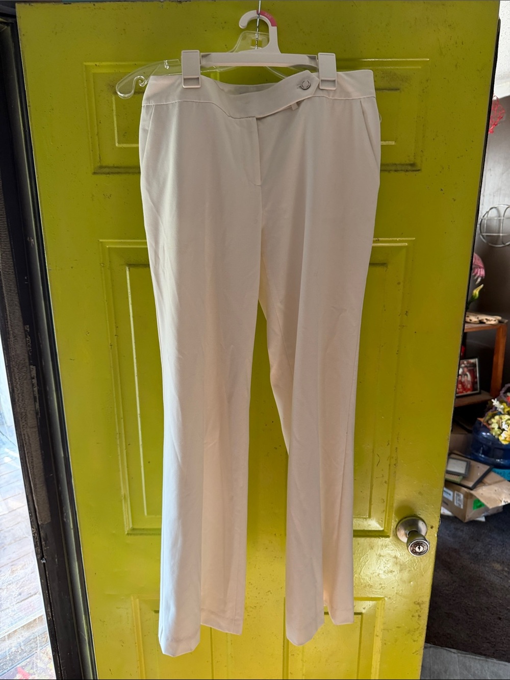Calvin Klein Women's Cream Classic Fit Trousers